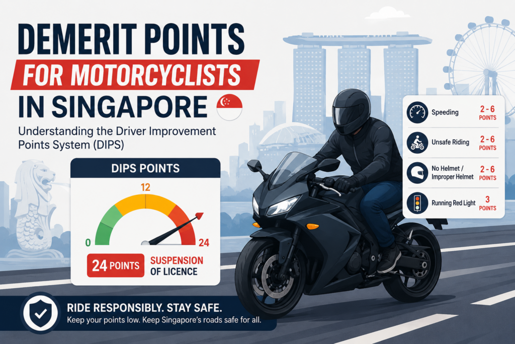 Demerit points for motorcyclists: Avoid Suspension in Singapore